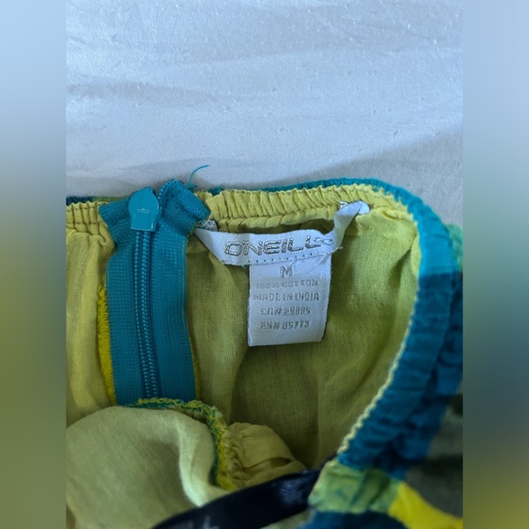 O’Neill Green Blue Plaid Y2K Halter Mini Dress Size M - Picture 6 of 9